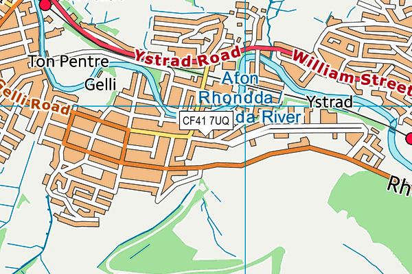 CF41 7UQ map - OS VectorMap District (Ordnance Survey)