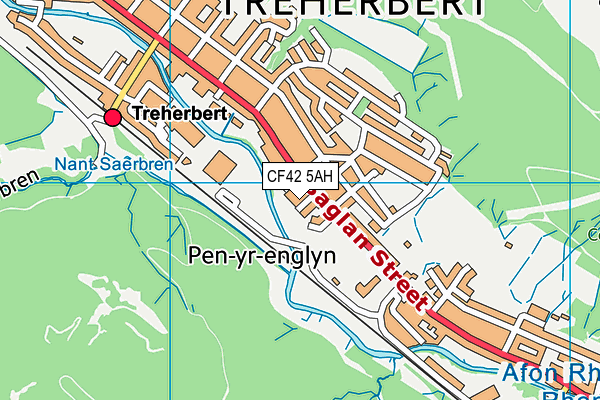 CF42 5AH map - OS VectorMap District (Ordnance Survey)