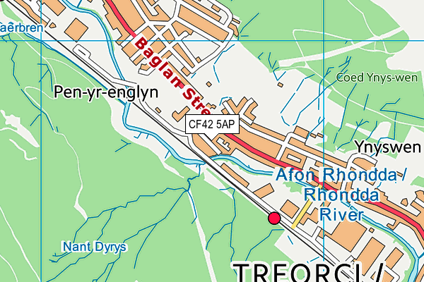 CF42 5AP map - OS VectorMap District (Ordnance Survey)