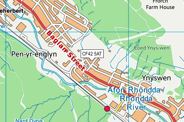 CF42 5AT map - OS VectorMap District (Ordnance Survey)