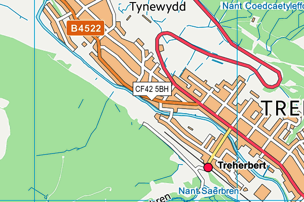 CF42 5BH map - OS VectorMap District (Ordnance Survey)