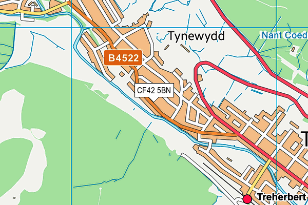 CF42 5BN map - OS VectorMap District (Ordnance Survey)