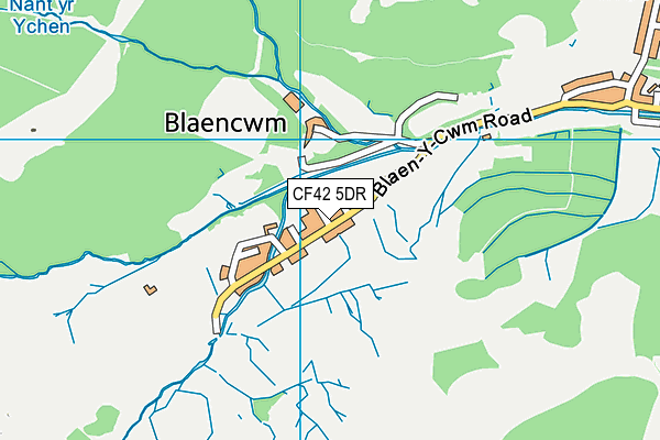 CF42 5DR map - OS VectorMap District (Ordnance Survey)