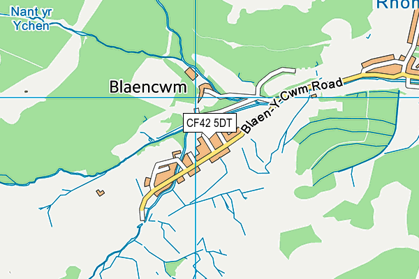 CF42 5DT map - OS VectorMap District (Ordnance Survey)