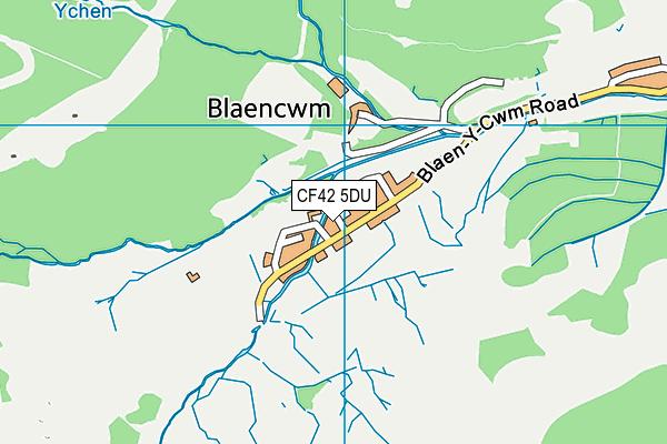 CF42 5DU map - OS VectorMap District (Ordnance Survey)