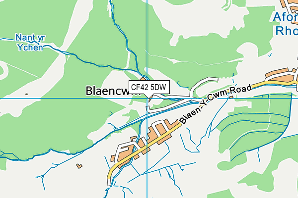 CF42 5DW map - OS VectorMap District (Ordnance Survey)