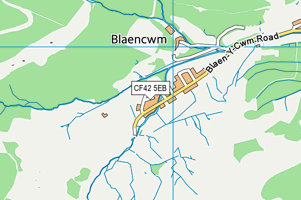 CF42 5EB map - OS VectorMap District (Ordnance Survey)