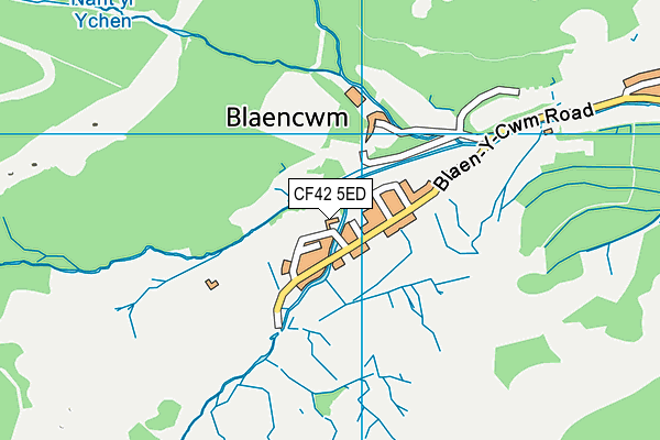 CF42 5ED map - OS VectorMap District (Ordnance Survey)