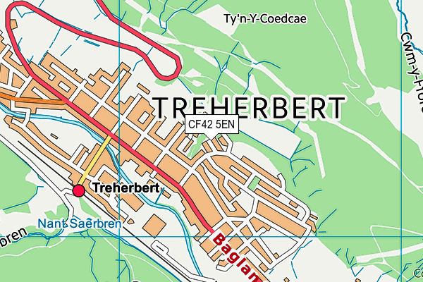 CF42 5EN map - OS VectorMap District (Ordnance Survey)