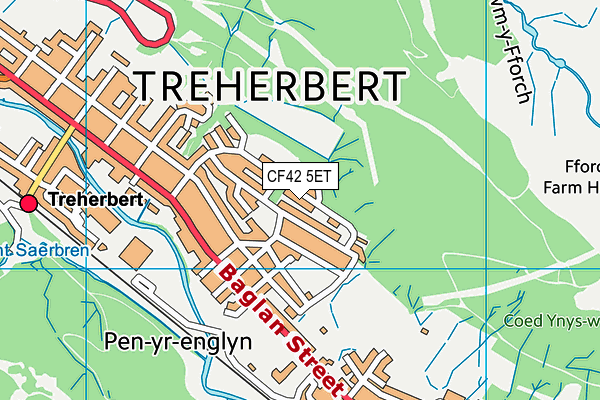 CF42 5ET map - OS VectorMap District (Ordnance Survey)