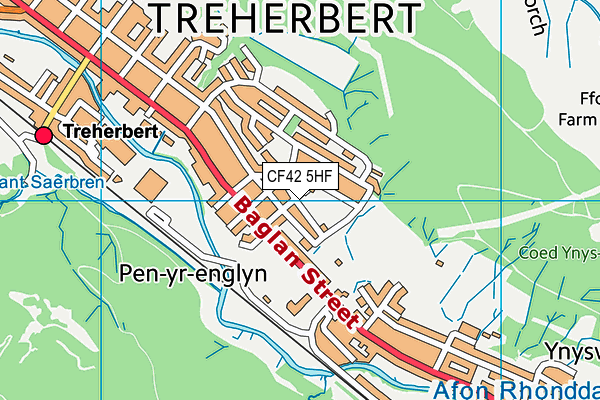 CF42 5HF map - OS VectorMap District (Ordnance Survey)
