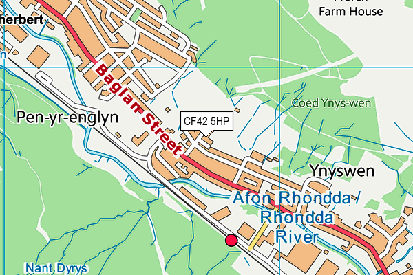 CF42 5HP map - OS VectorMap District (Ordnance Survey)