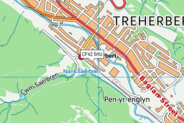 CF42 5HU map - OS VectorMap District (Ordnance Survey)