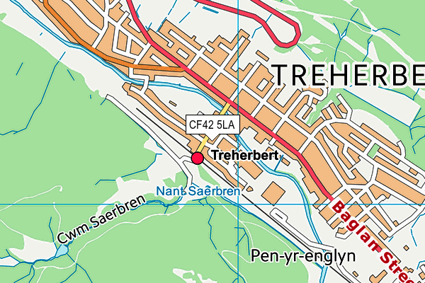 CF42 5LA map - OS VectorMap District (Ordnance Survey)