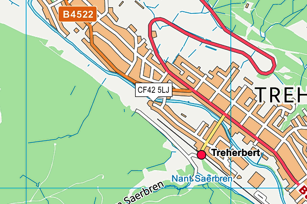 CF42 5LJ map - OS VectorMap District (Ordnance Survey)