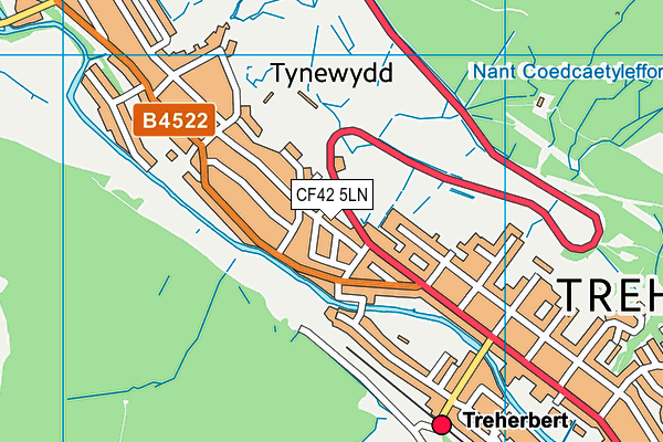 CF42 5LN map - OS VectorMap District (Ordnance Survey)