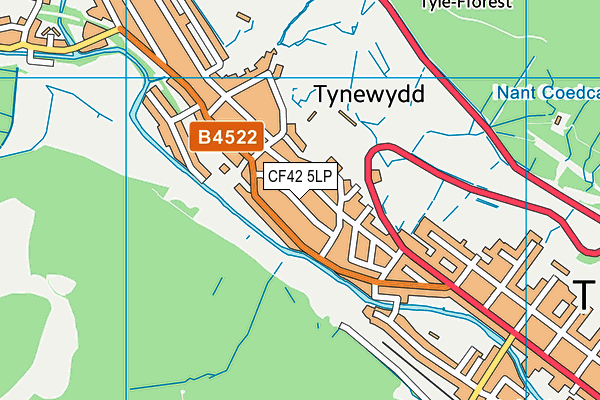 CF42 5LP map - OS VectorMap District (Ordnance Survey)