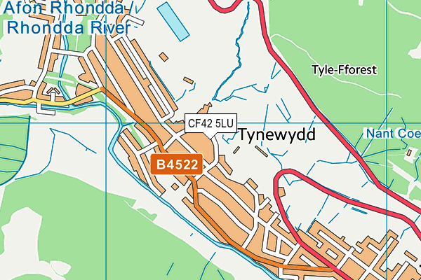 CF42 5LU map - OS VectorMap District (Ordnance Survey)