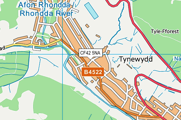 CF42 5NA map - OS VectorMap District (Ordnance Survey)