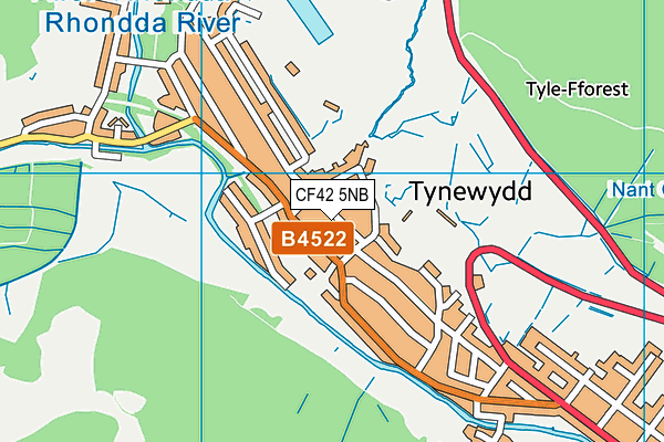 CF42 5NB map - OS VectorMap District (Ordnance Survey)