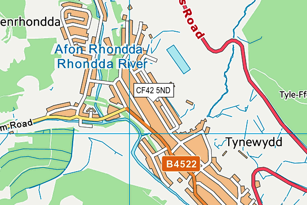 CF42 5ND map - OS VectorMap District (Ordnance Survey)