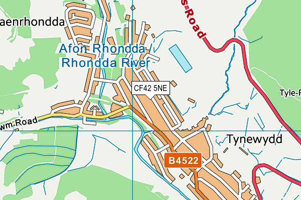 CF42 5NE map - OS VectorMap District (Ordnance Survey)