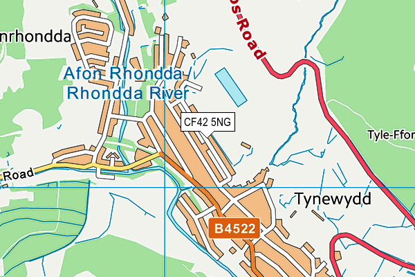 CF42 5NG map - OS VectorMap District (Ordnance Survey)