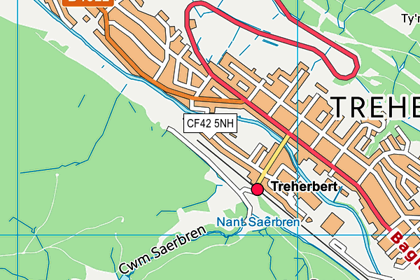 CF42 5NH map - OS VectorMap District (Ordnance Survey)