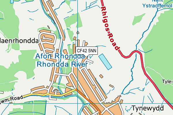 CF42 5NN map - OS VectorMap District (Ordnance Survey)