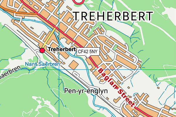 CF42 5NY map - OS VectorMap District (Ordnance Survey)