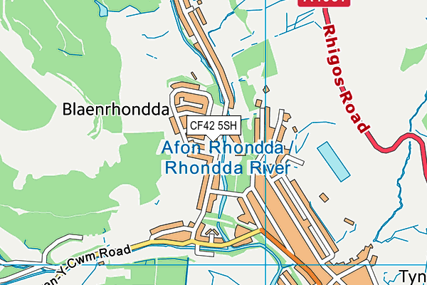 CF42 5SH map - OS VectorMap District (Ordnance Survey)