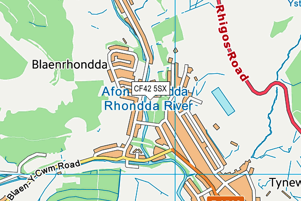 CF42 5SX map - OS VectorMap District (Ordnance Survey)