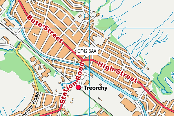 CF42 6AA map - OS VectorMap District (Ordnance Survey)