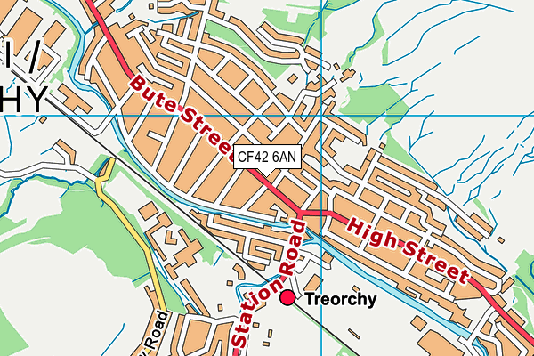 CF42 6AN map - OS VectorMap District (Ordnance Survey)