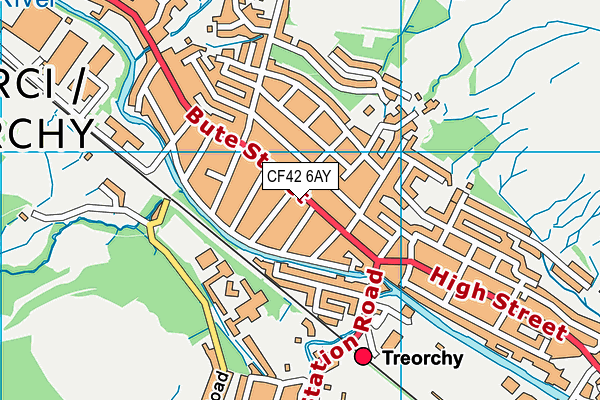 CF42 6AY map - OS VectorMap District (Ordnance Survey)