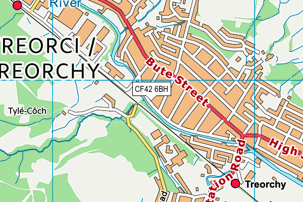 CF42 6BH map - OS VectorMap District (Ordnance Survey)