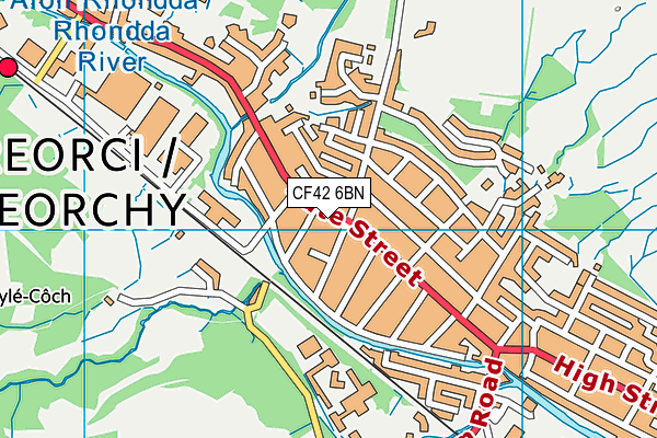 CF42 6BN map - OS VectorMap District (Ordnance Survey)