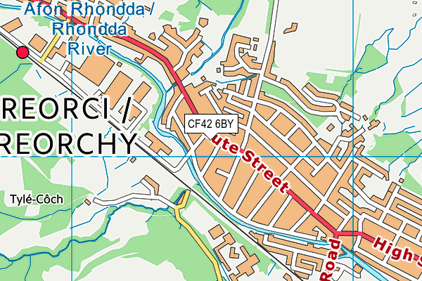 CF42 6BY map - OS VectorMap District (Ordnance Survey)