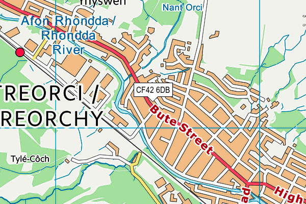 CF42 6DB map - OS VectorMap District (Ordnance Survey)