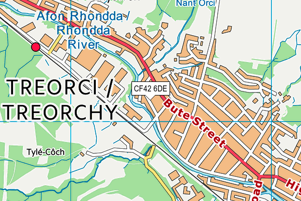 CF42 6DE map - OS VectorMap District (Ordnance Survey)