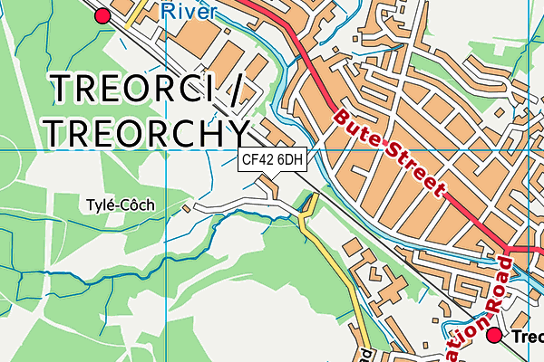 CF42 6DH map - OS VectorMap District (Ordnance Survey)