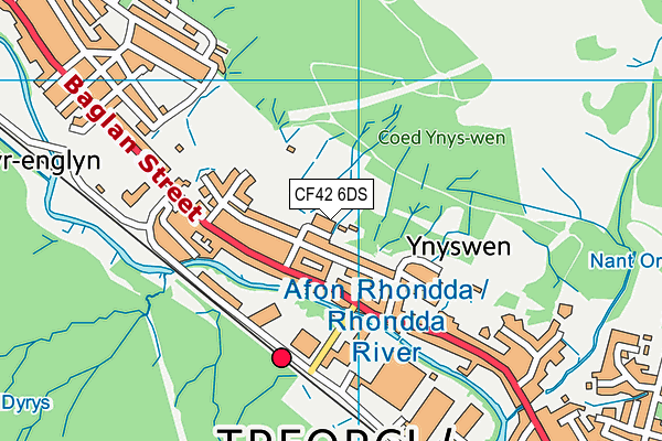 CF42 6DS map - OS VectorMap District (Ordnance Survey)