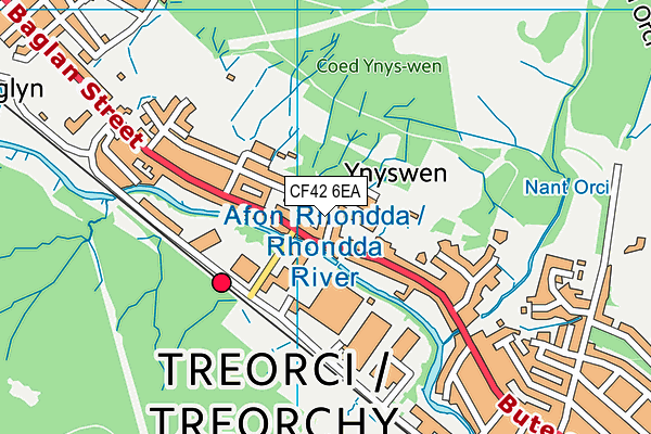 CF42 6EA map - OS VectorMap District (Ordnance Survey)