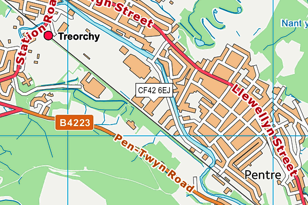 CF42 6EJ map - OS VectorMap District (Ordnance Survey)