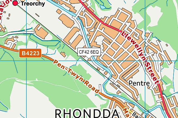 CF42 6EQ map - OS VectorMap District (Ordnance Survey)