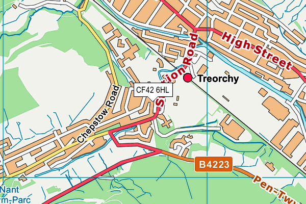 CF42 6HL map - OS VectorMap District (Ordnance Survey)