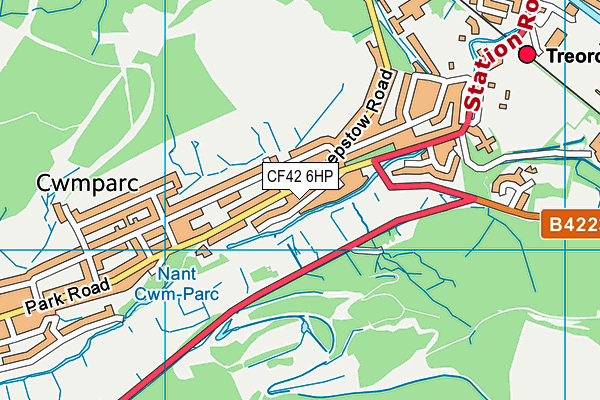 CF42 6HP map - OS VectorMap District (Ordnance Survey)