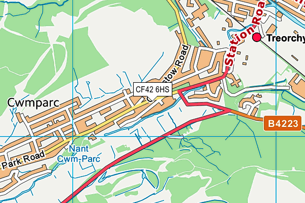 CF42 6HS map - OS VectorMap District (Ordnance Survey)