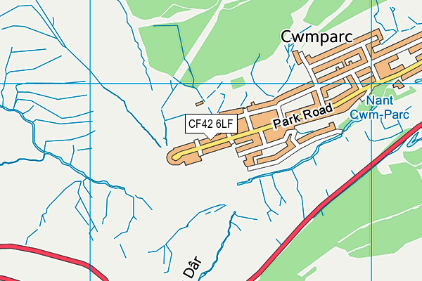 CF42 6LF map - OS VectorMap District (Ordnance Survey)