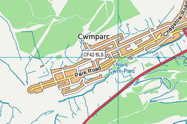 CF42 6LS map - OS VectorMap District (Ordnance Survey)